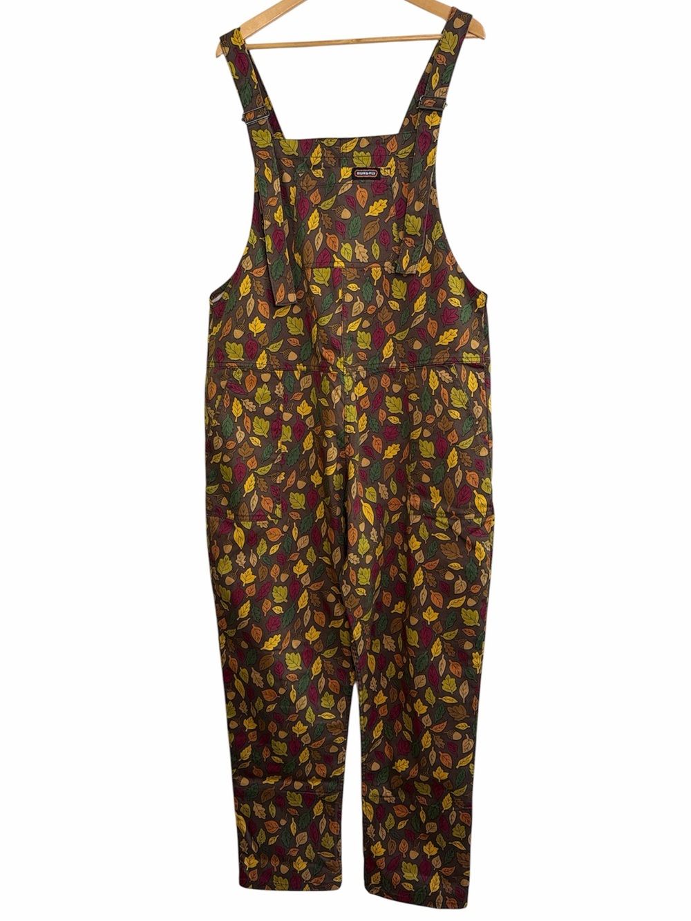 Run & Fly Autumn Leaves Print Overalls Dungarees Size XL